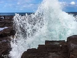 Wave breaking on the rocks