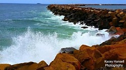 Walking along the rocks