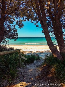 Walking onto the beautiful beach