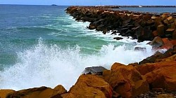 Walking along the rocks