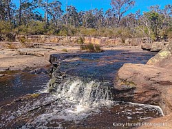 Water leading up to the falls