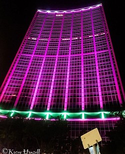 Sydney building during vivid