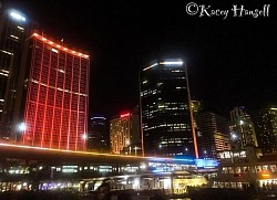 Sydney buildings lit up