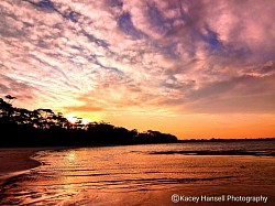 Sun setting over the beach