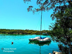 Catamaran off the jetty