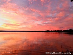 Cloud reflection off the water at sunrise