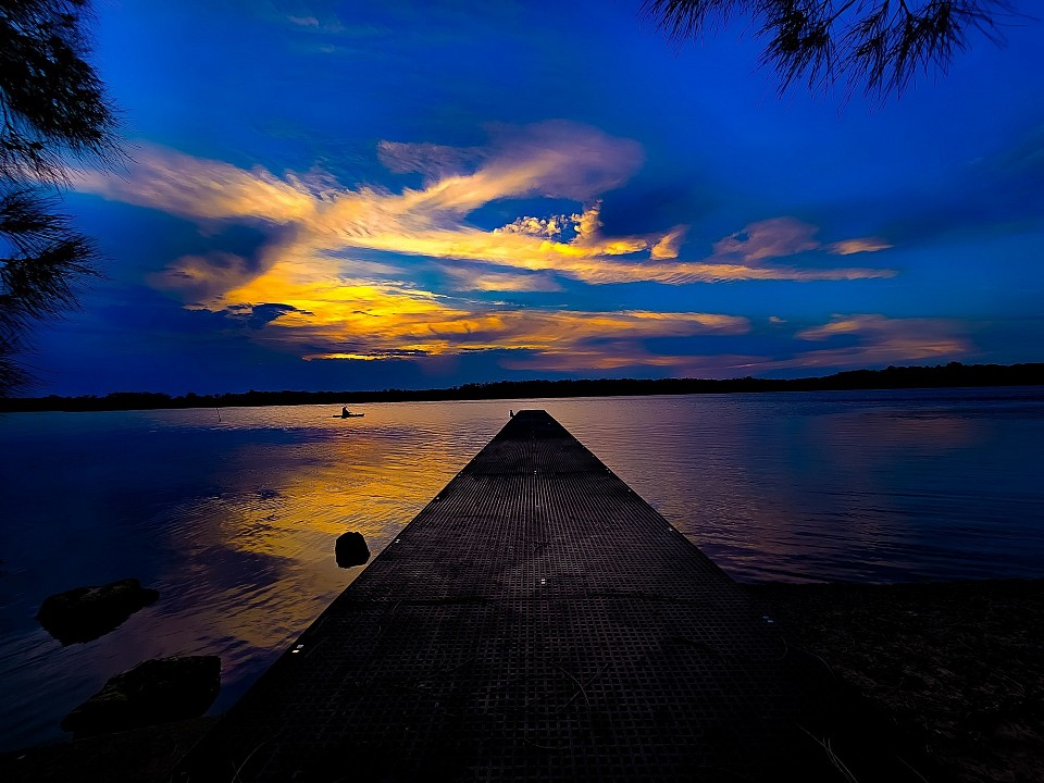 Sunset over the jetty, the blue hour