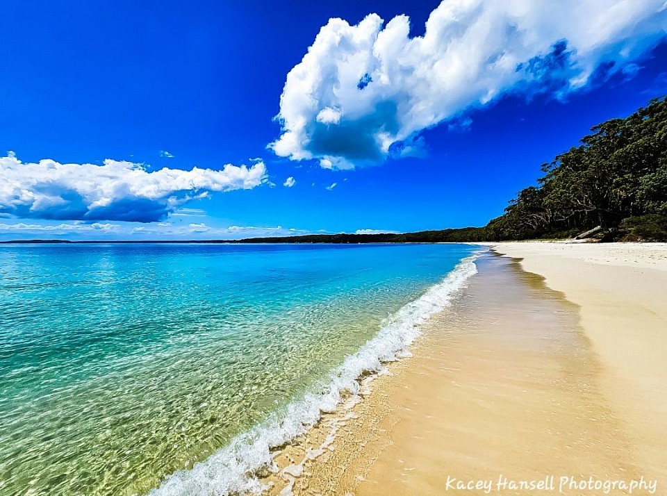 Shoreline along the beach