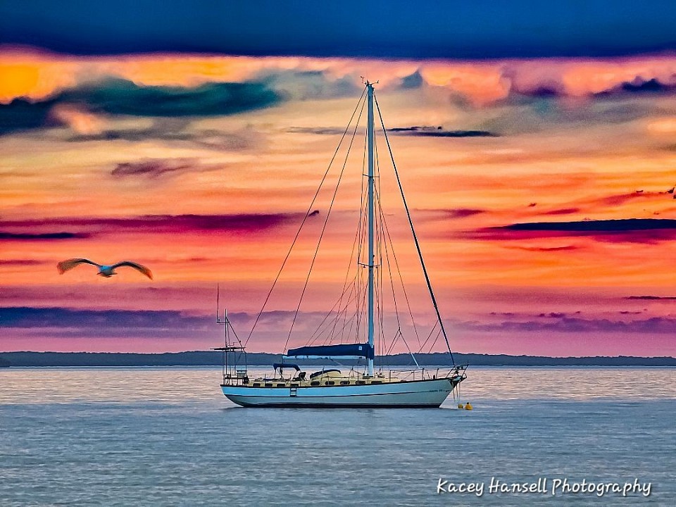 Boat mooring at sunrise