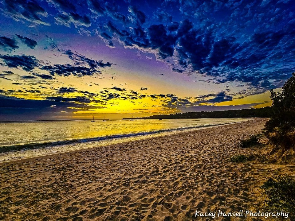 Sunrise reflecting off the water