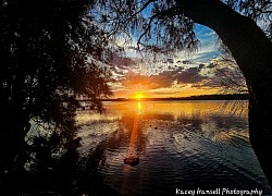 Sunset over basin